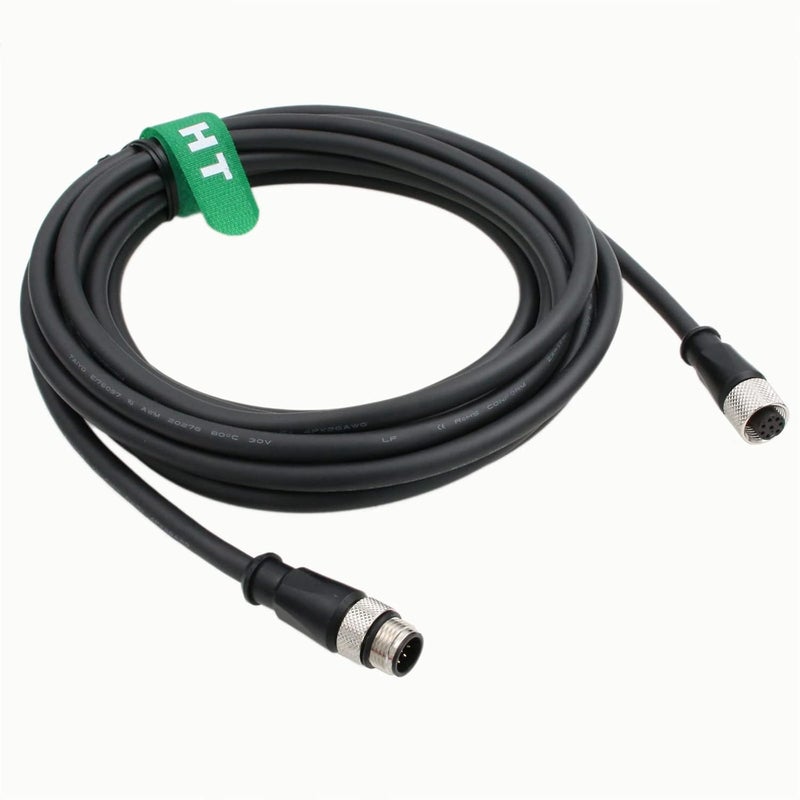 HangTon in-Sight Remote Head Camera Cable for Cognex M12 A-Coded 8 pin Female to 8 pin Male 5M - Image 1